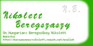 nikolett beregszaszy business card